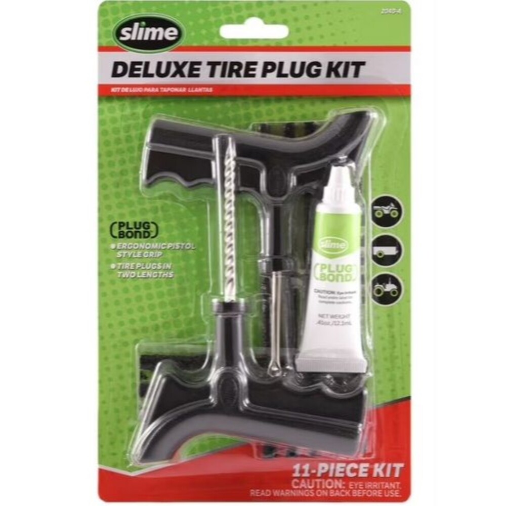 SLIME Tire Plug Kit 8pc Rubber Cement Car Truck ATV Repair